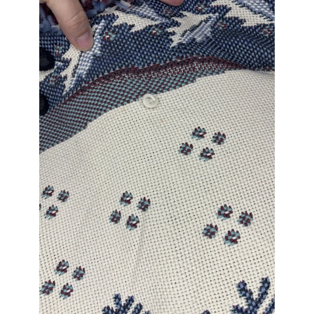Vintage Holiday Christmas Tree‎ Blanket Throw 50x64 Handmade with Fringe